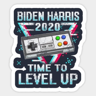 Retro Time To Level Up Joe Biden Kamala Harris 2020 Sticker